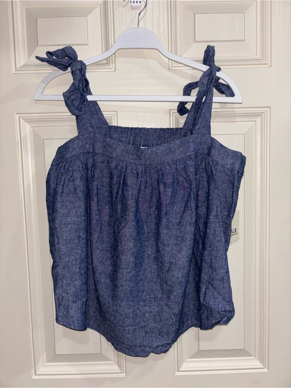 a.n.a Blue Tie-Strap Linen-Blend Camisole